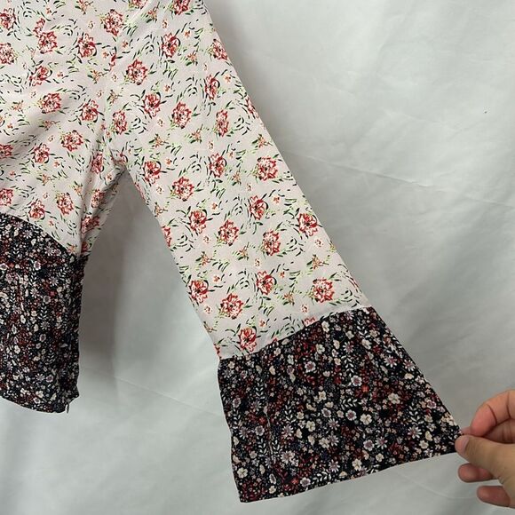 Intermix Doryll Bell Sleeve 100% Silk Top - Picture 8 of 12